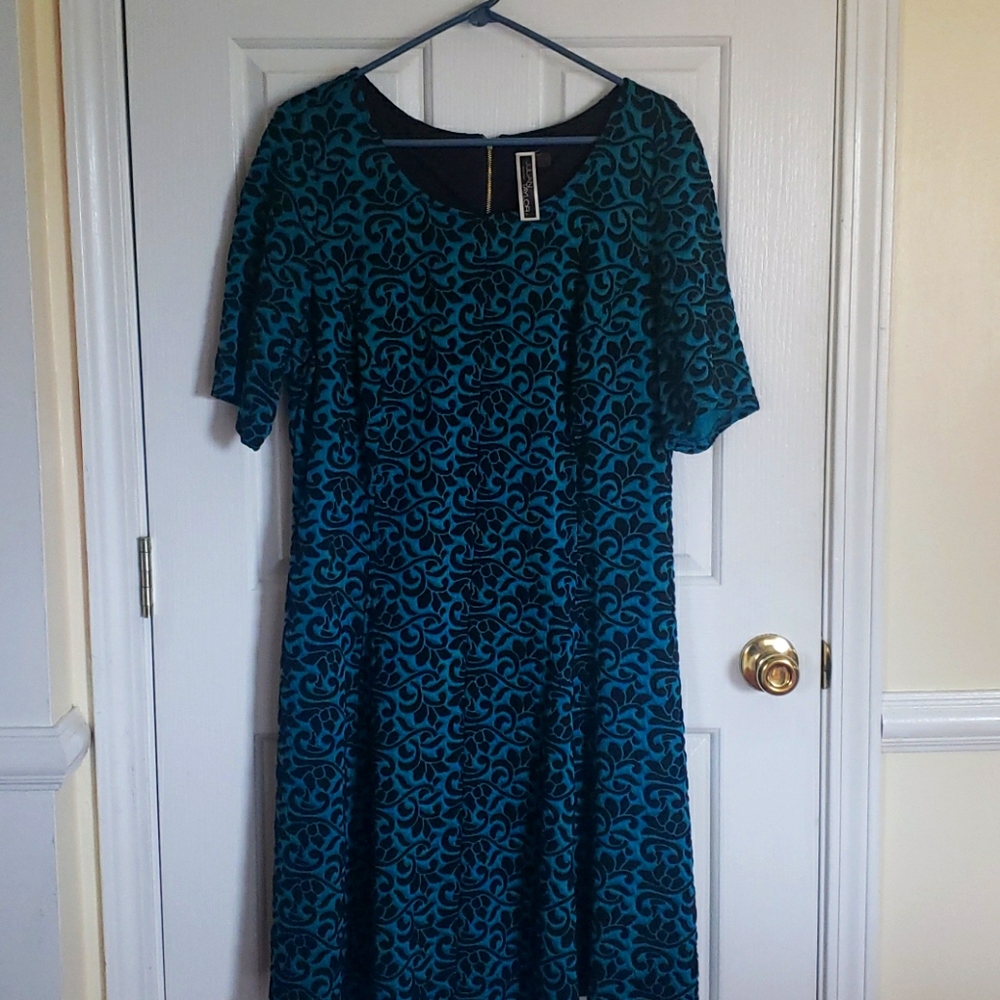 Turquoise and Black Dress